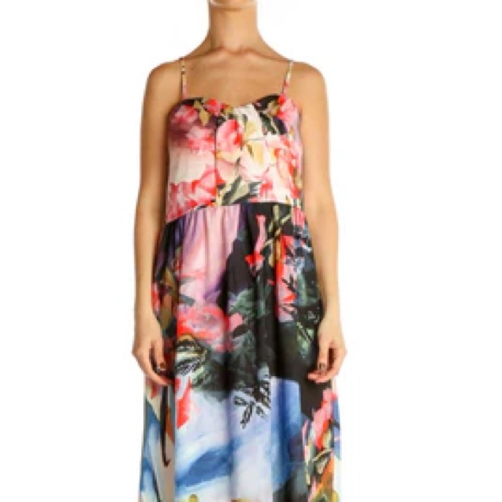 Corey Lynn Calter Daybreak Watercolor Floral Midi Dres Anthropologie